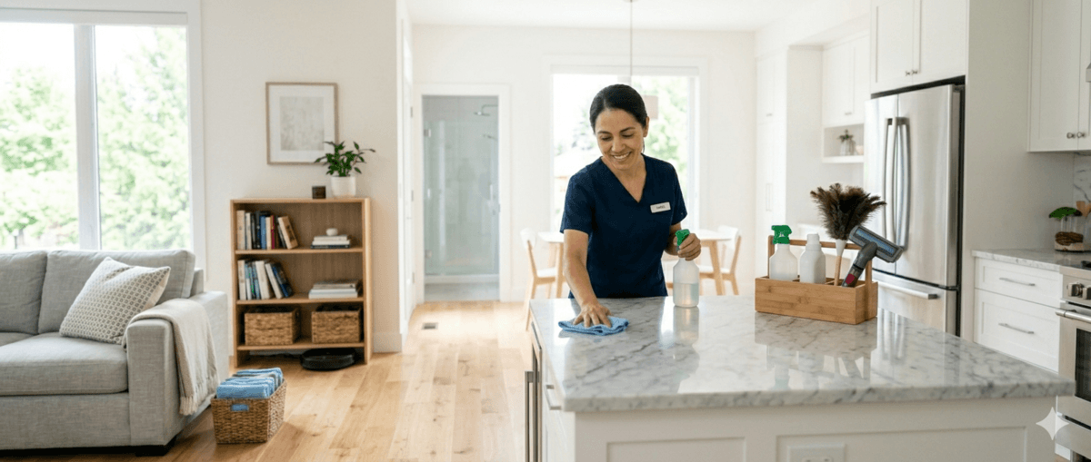 Clean modern kitchen showcasing professional cleaning results